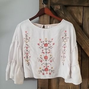 Cropped Embroidered Shirt